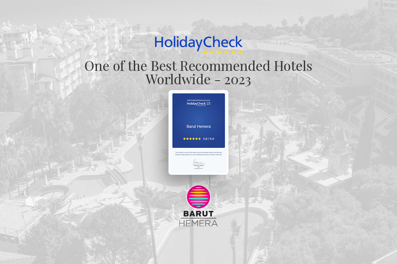 Barut Hemera Wins “One Of The Best Recommended Hotels Worldwide” Award From Holidaycheck